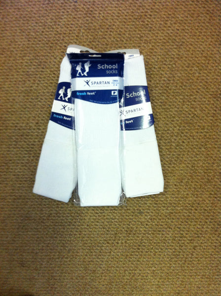 White Knee High Socks - Spartan Special Buy - 3 for $10 SUPER SPECIAL PRICE